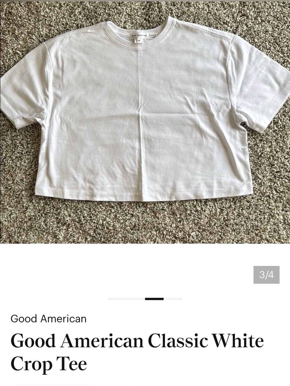 Good American - EUC - White Crop Tee